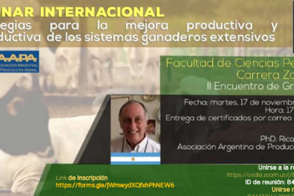 webinar internacional sochipa II WEBINAR INTERNACIONAL: ESTRATEGIAS PARA LA MEJORA PRODUCTIVA Y REPRODUCTIVA DE LOS SISTEMAS GANADEROS EXTENSIVOS